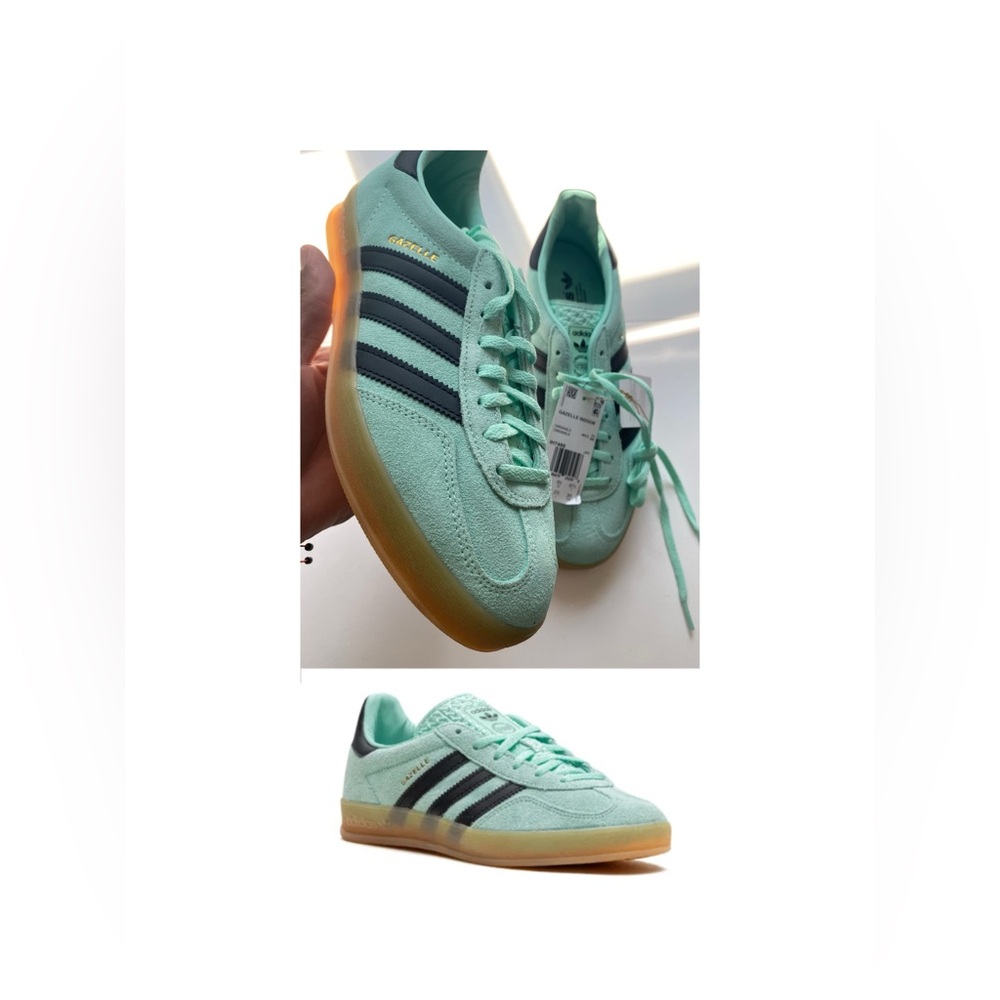 GAZELLE INDOOR SHOES mint, Green And Black  Men’s sz 9 NEW NO BOX!